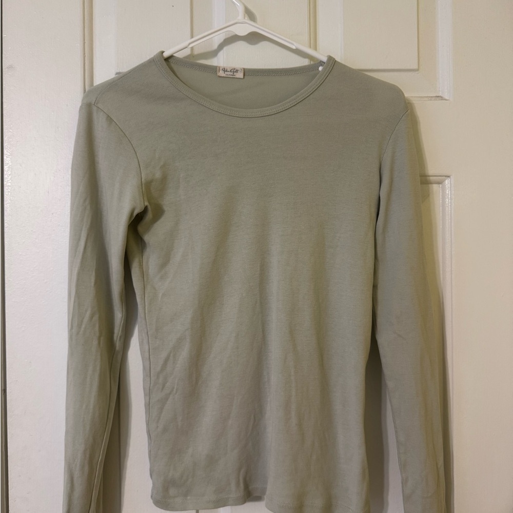 Brandy Melville Sage Green Long Sleeve Top